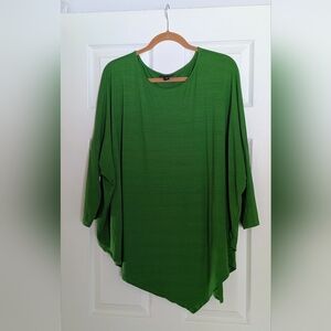 Chico's Asymmetric Tunic, Brilliant Green, XL